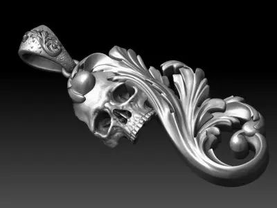 Skull ornamental pendant 3D print model