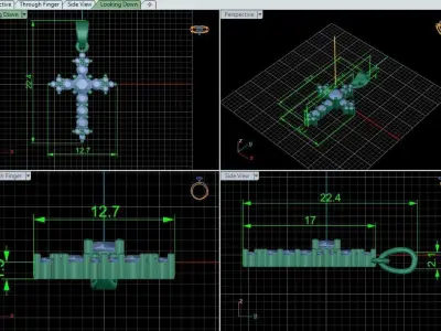 Cross Pendant 7155 3D print model