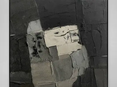 Plaster two square photo frames 12 Low-poly 3D model