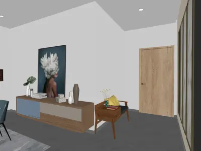 living room design scene Z2 3D model 3D model