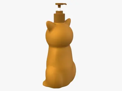 Cat Liquid Soap Dispenser Orange Version 3D model