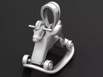  Gold rocking horse pendant 3D printable model  3D print model