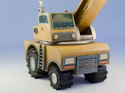 Excavator Low-poly 3D model