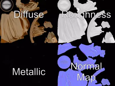 Divine Serenity Statue model pack Low-poly 3D model