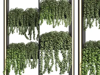 Collection Indoor plant-plant stand plastics vase 06 Low-poly 3D model