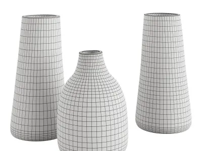 Heart Vase Trio 3D model