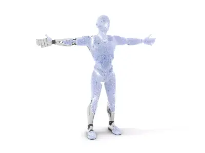 Futuristic Android Model Pack with Articulated Joints Low-poly 3D model