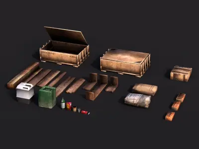 Dusty 3D Asset Pack Low-poly 3D model
