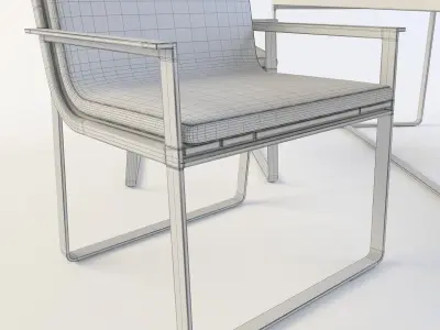 Banco Flat outdoor table plus chairs 3D model