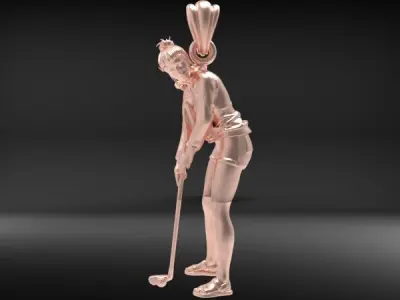 Golf Player Pendant 3D print model