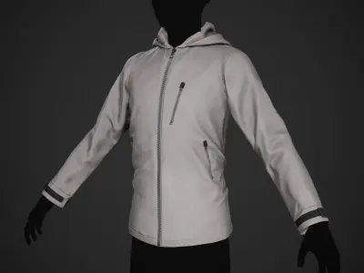 Gray Snowboard Hoodie Style 1 Low-poly 3D model