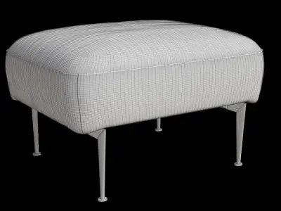 Footstool Gray Color 3D model
