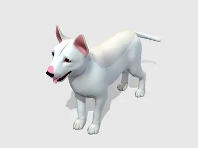 Cartoon Dog - Bull Terrier Low-poly 3D model