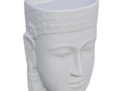 Garden sculpture Khmer head 3D model