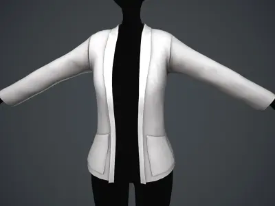 Female White Jacket Style 2 Low-poly 3D model