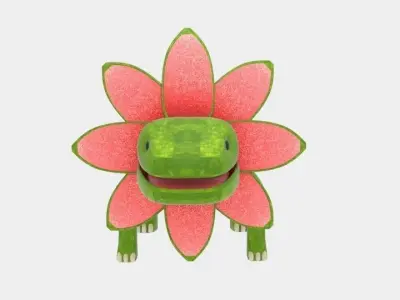  Petal Monster Lizard  Low-poly 3D model