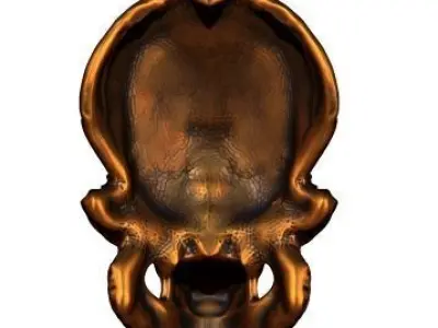 biomechanic cybernetic skull pendant 3D print model