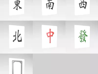 Mahjong V1 Pack 02 Low-poly 3D model