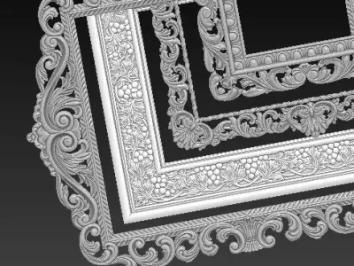 Lot of 5 pcs Carved Frame Collection 3D print model