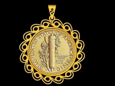 Coin Frame for Dime 3D print model