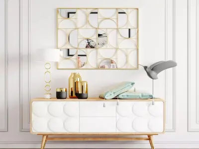 Dresser with decor set 3D model