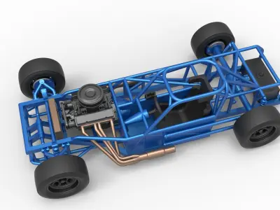 Small Block Supermodified race car Base Scale 1 to 25 3D print model