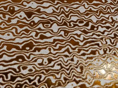 Stylized Damascus Patterned Metal PBR Seamless Texture