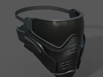 Mask protection scifi military futuristic technology  Low-poly 3D model