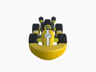 Cartoon Kart C03 Yellow - Vehicle Racing Design Low-poly 3D model