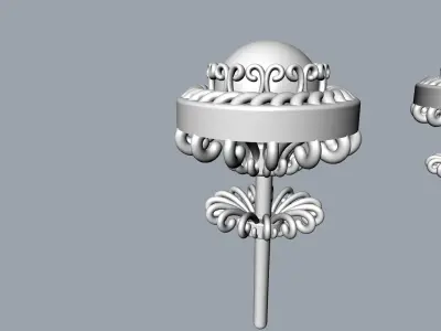 ornamental stud earrings all parts stl verified 3D print model