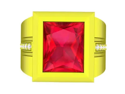 5158 luxury korean style diamond princess men ring  3D print model