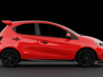 Honda Brio RS Urbanite 2020 With Interior HQ Low Poly Low-poly 3D model