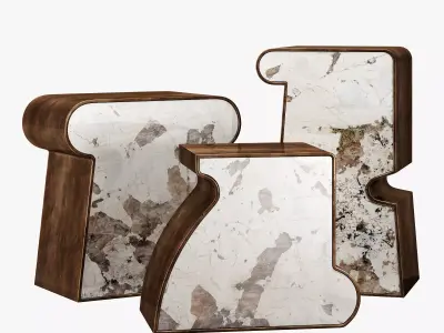 Kelly Wearstler ternion traid tercet side table 3D model