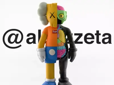 Kaws Bart Simpson x Bart Simpson Flayed Open for Print 3D print model