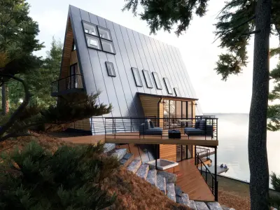 A-Frame Modern House 3D model