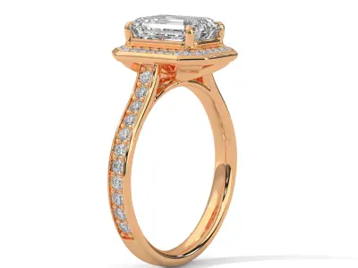 solitaire ring with detail images and 360 render videos 90 3D print model