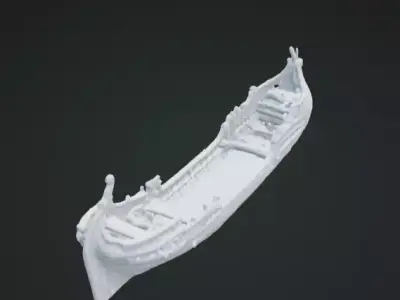 Wrecked Ship 3D Model Realistic Nautical Scene Free 3D print model