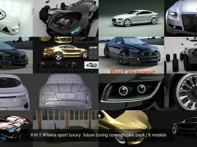 6 in 1 Affekta sport luxury  future tuning concept cars pack