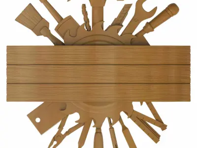 Carved panel painting STL 3D model 5