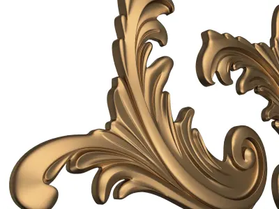 Corner Carved Plaster Molding Decoration 07 Low-poly 3D model