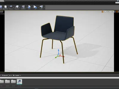 PlusHalle Wing Chair UE4 Low-poly 3D model