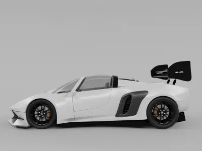 Nemsis v8 super sports racing car concept design 3D model