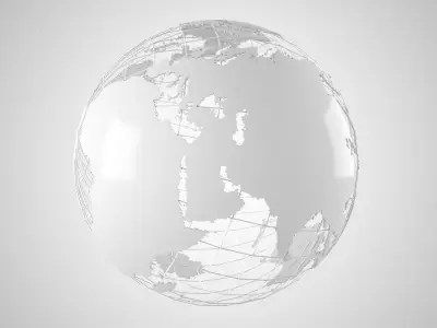 Globe News Skeleton Light Grey 3D model