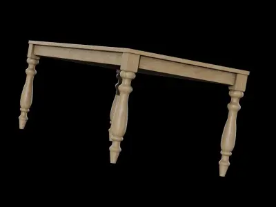 Theodora Dining Table greywashed Pine Low-poly 3D model