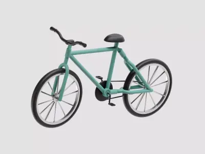 Cartoon Bicycle Low-poly 3D model
