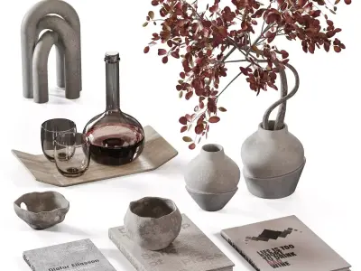 98 Decorative Set with branches 3D model