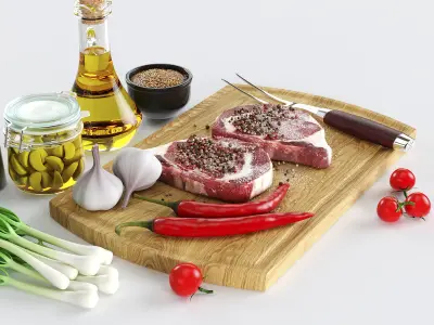 Still Life Black Angus Steak 3D model