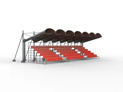 stadium seating tribune Low-poly 3D model purchase