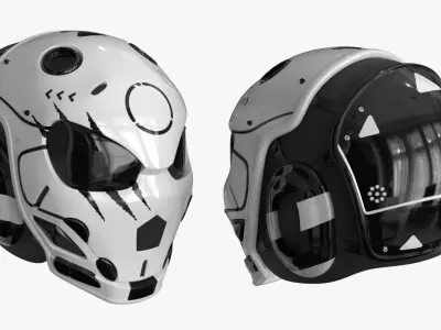 Bonehead Helmet Low-poly 3D model