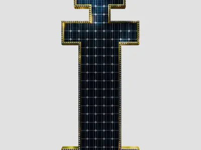 Solar Panel Letter - I 3D model